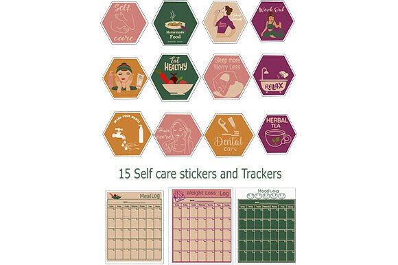 15 Self Care Stickers: Elevate Your Planner Design