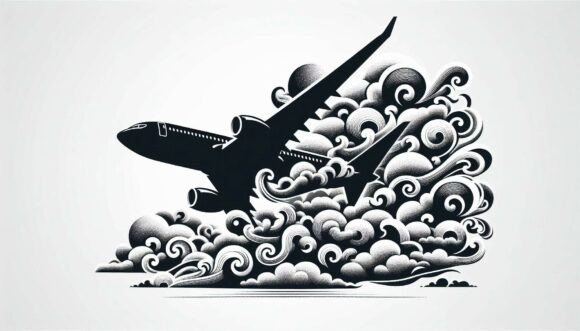 Airplane Flying Through Clouds: Elevate Your Visual Design