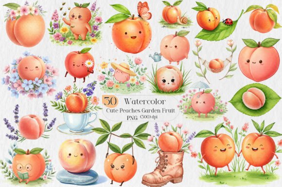 Charming Watercolor Peaches for Fresh Design Projects