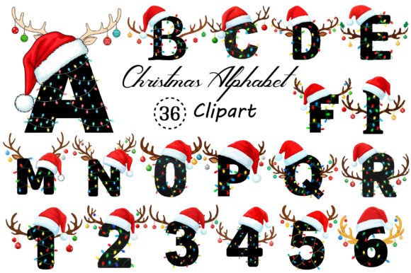 Christmas Alphabet Png Clipart: Design & Branding Applications