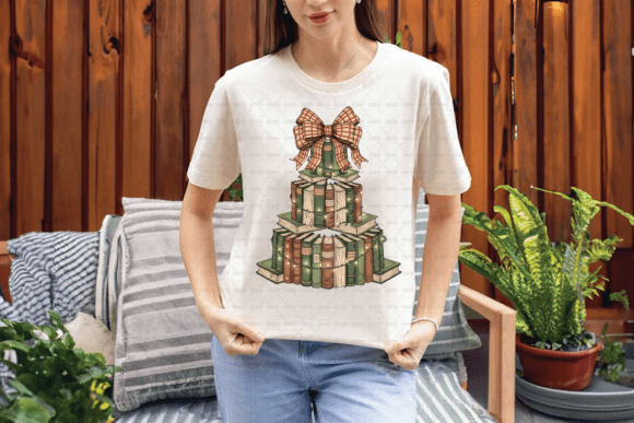 Christmas Book Tree PNG: A Cozy Design Asset
