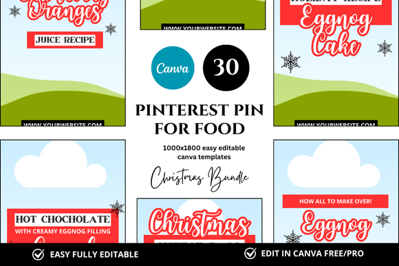 Christmas Pinterest Pin Canva Mockups