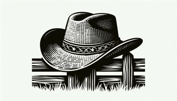 Cowboy Hat on a Fence: A Timeless Design Asset
