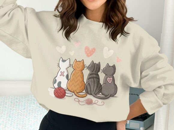 Creative Applications for Cats and Yarn Shirt Design PNG
