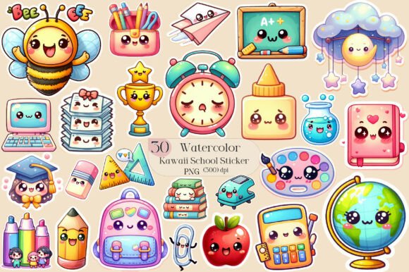 Kawaii School Sublimation Stickers: A Designer's Creative Asset