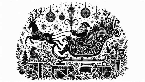 Mastering Visual Appeal with Santa in a Sleigh Design Assets