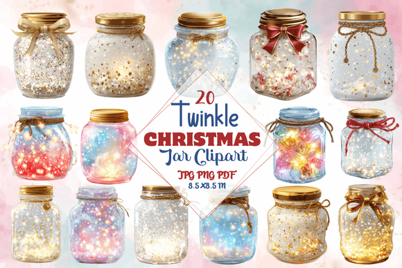 Twinkle Christmas Jar Clipart: A Designer's Festive Toolkit