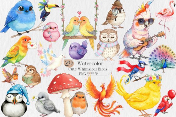 Watercolor Cute Whimsical Birds Clipart: A Designer's Guide